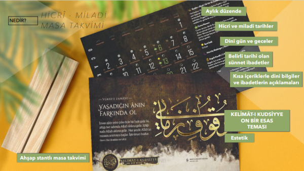 2023 Yılı Hicri Miladi Masa Takvimi