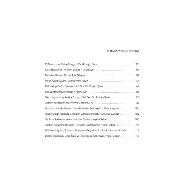 15 Temmuz Diriliş Destanı Prestij Ciltli | Hüseyin Okur