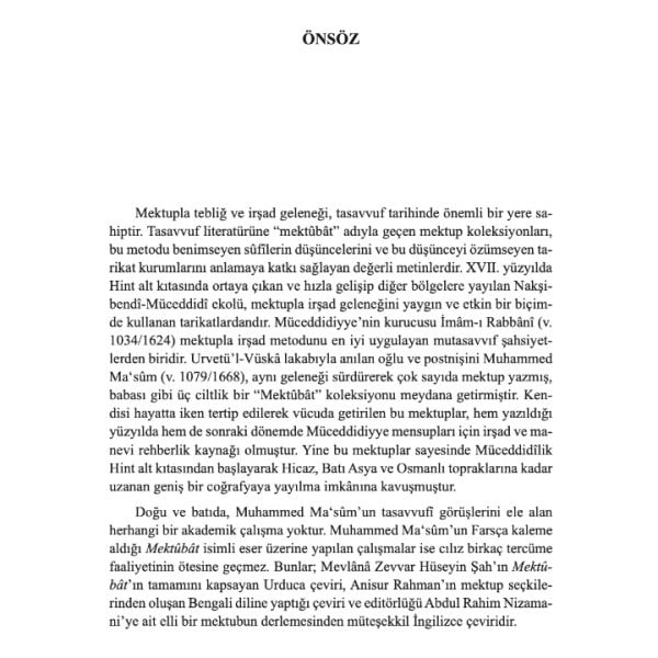 Mektubatı Muhammed Masum 2 Cilt