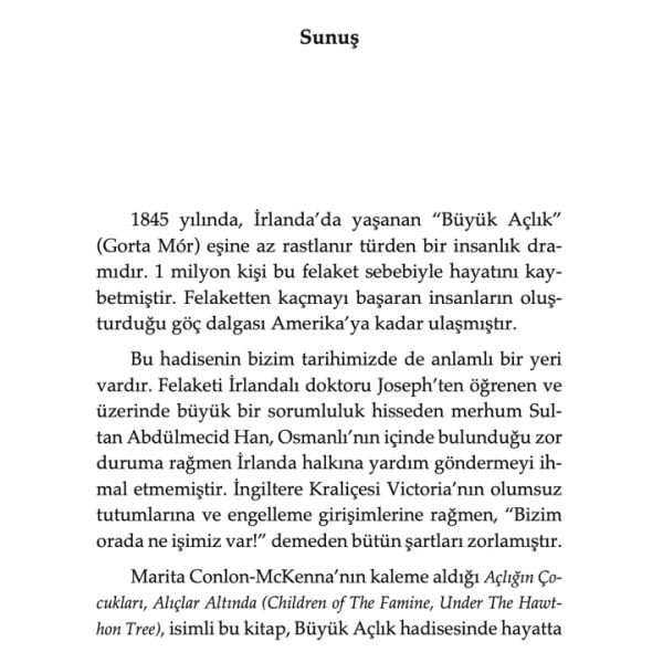 Açlığın Çocukları Alıçlar Altında | Marita Conlan
