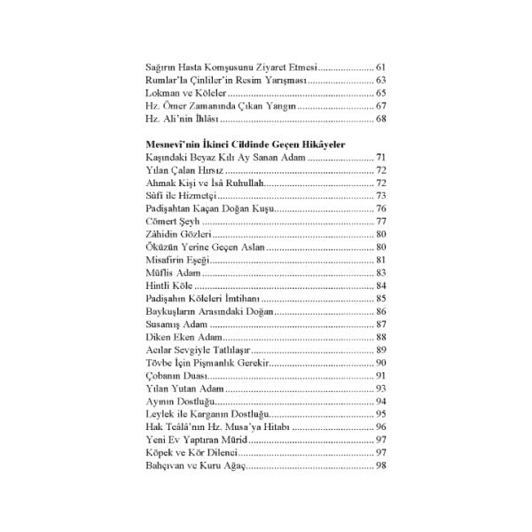Mesnevide Geçen Hikayeler | Mevlana Celaleddin-i Rumi