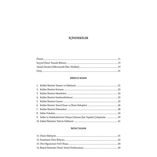 Akaid Dersleri | Muvazzah İlm-i Kelam | Ömer Nasuhi Bilmen