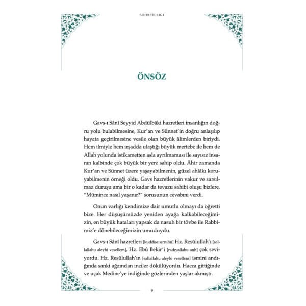 Gavsı Sani Şeyh Seyyid Abdülbaki El-Hüseyni (k.s.) Sohbetler - 1