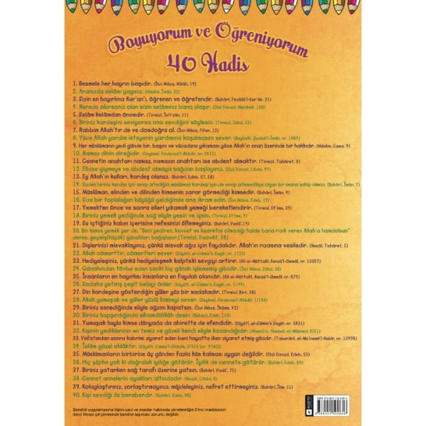 Kırk Hadis Boyuyorum ve Öğreniyorum Boyama Kitabı | Özlem Gülmez