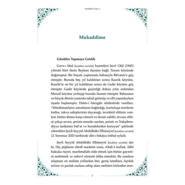 Gavsı Sani Şeyh Seyyid Abdülbaki El-Hüseyni (k.s.) Sohbetler - 2