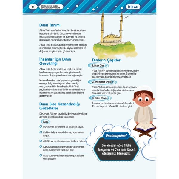 Etkinliklerle Güzel Dinimi Öğreniyorum - 7-11 Yaş | Eyyüp Beyhan