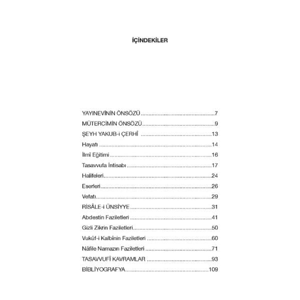 Risalei Ünsiyye | Mevlana Yakubi Çerhi