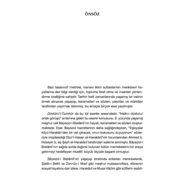 Arifler Sultanı Bayezidi Bistami | Düstürül Cumhur | Ahmed B. Hüseyin El-Harakani