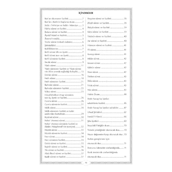 Faziletleriye Yasin Şerif Rahle Boy