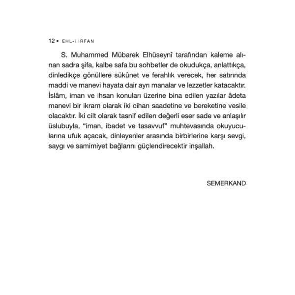 Ehli İrfan Sohbetleri | İmanımız Amelimiz | Şeyh Seyid Muhammed Mübarek El Hüseyni