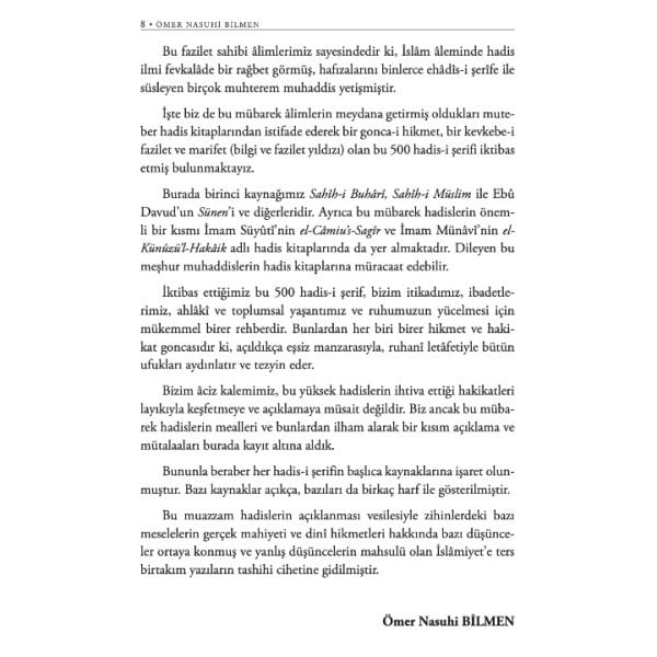 Beşyüz Hadisi Şerif | Ömer Nasuhi Bilmen