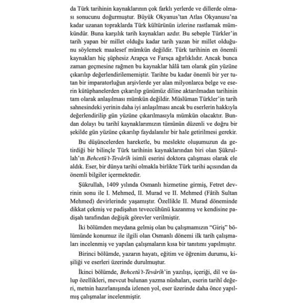 Behcetüt Tevarih | Şükrullah Efendi
