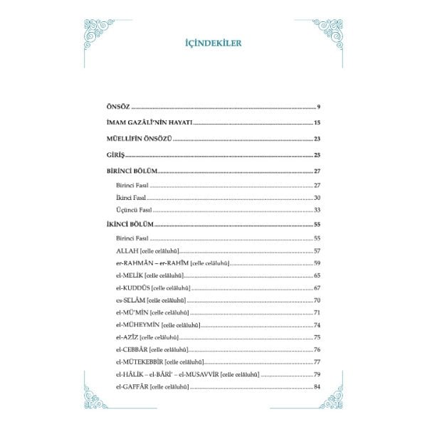 Esma-i Hüsna Şerhi | İmam Gazali