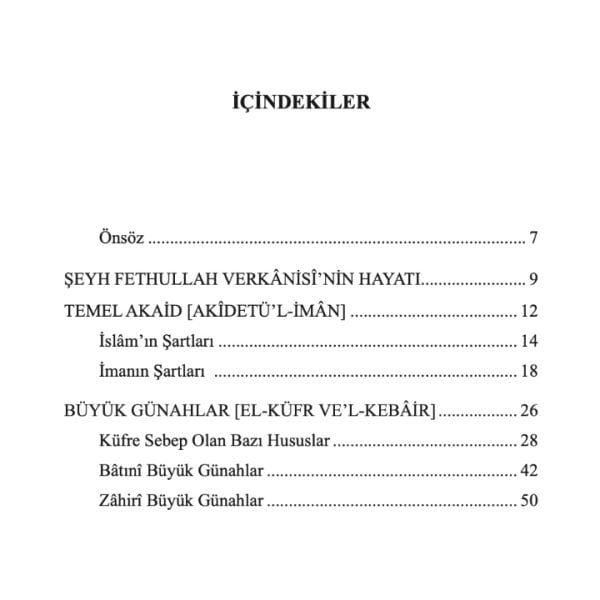 Temel Akaid ve Büyük Günahlar | Şeyh Fethullah