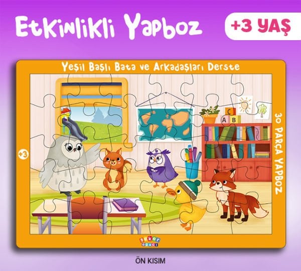 Yeşil Başlı Bata ve Arkadaşları Derste +3 Yaş | Etkinlikli Yapboz | Puzzle