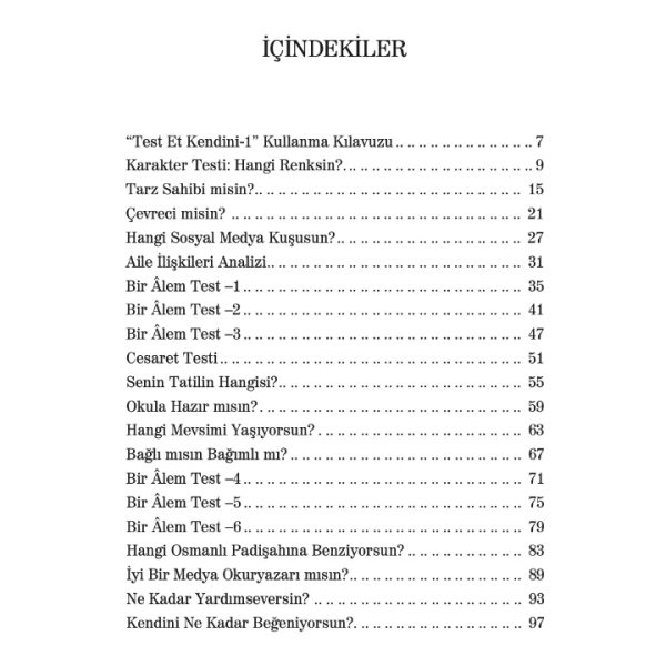 Test Et Kendini 1 | Müzeyyen Yıldız