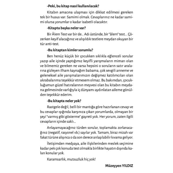 Test Et Kendini 1 | Müzeyyen Yıldız